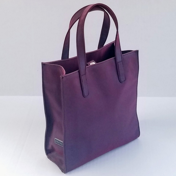 Express Handbags - Vintage Express Burgundy Iridescent Small Tote Bag